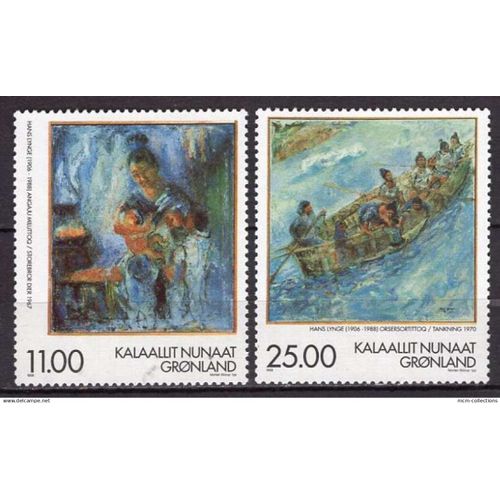 Groenland 1998 Tableaux Peinture Hommage Au Peintre Hans Lynge Neuf** Yvert N 304-05