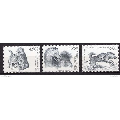Groenland 2003 Animaux Serie Les Chiens De Traineaux Neuf** Yvert N°372-74