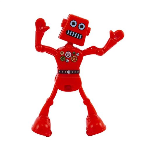 Springwound robot jouet, de la danse oscillation robot, interactifs spinner doigt jouet, 11,5 cm, facile à utiliser, portable pour les garçons et les filles, rouge.