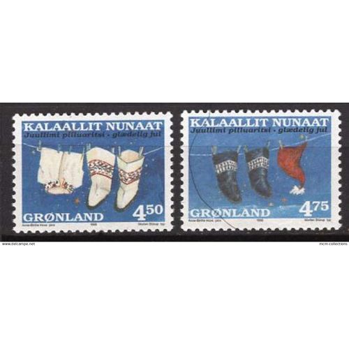 Groenland 1998 Timbres De Noel Blouses Bonnets Et Bottillons Neuf**  Yvert N° 308-09