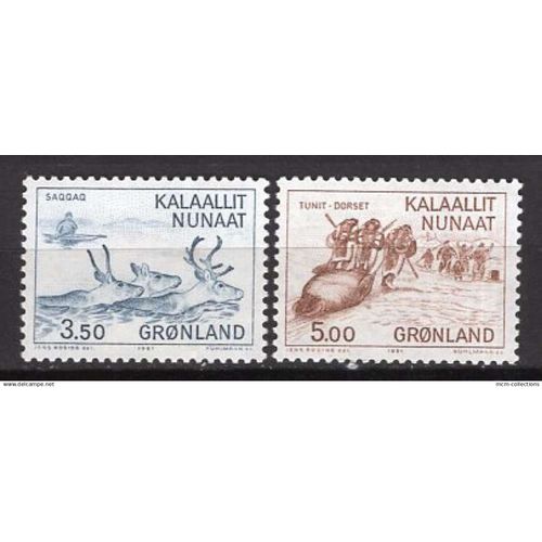 Groenland 1981 Millenaire De La Decouverte De La Culture Esquimaude Neuf**  Yvert N° 119-20