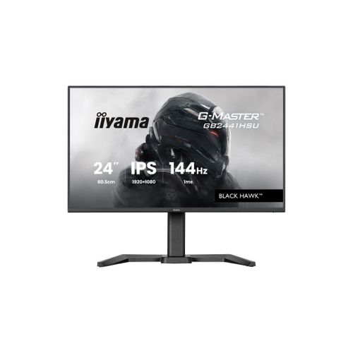 iiyama G-MASTER Black Hawk GB2441HSU-B1 - Écran LED - 24" - 1920 x 1080 Full HD (1080p) @ 144 Hz - IPS - 350 cd/m² - 1500:1 - 1 ms - HDMI, DisplayPort - haut-parleurs - noir mat