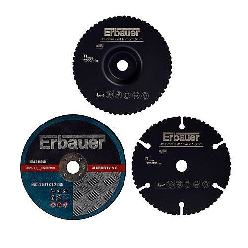 Lame de mini scie circulaire Erbauer bois  métal et plastique  lot de 3