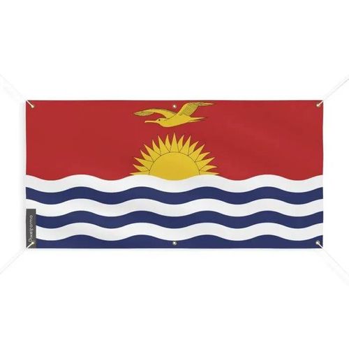 Bannière Drapeau Kiribati - PIXELFORMA - 140x280cm - Polyester durable - 6 ?illets renforcés