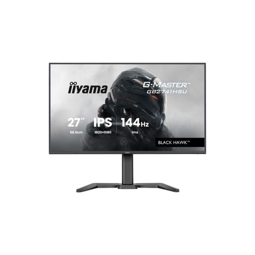 iiyama G-MASTER Black Hawk GB2741HSU-B1 - Écran LED - jeux - 27" - 1920 x 1080 Full HD (1080p) @ 144 Hz - IPS - 350 cd/m² - 1500:1 - 1 ms - HDMI, DisplayPort - haut-parleurs - noir, mat