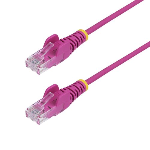 StarTech.com 2m Pink Slim CAT6 Ethernet Cable, Snagless, 28AWG, LSZH - Cordon de raccordement - RJ-45 (M) pour RJ-45 (M) - 2 m - 3.6 mm - UTP - CAT 5/5e/6 - IEEE 802.3bt - sans halogène, sans...