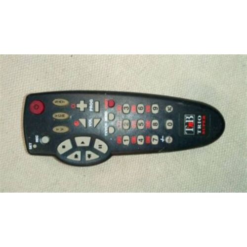 Télécommande TNB trio super originale qui permet de diriger 3 appareils TV télévision magnétoscope et satellite magnetoscope VCR tct9707 noire T'NB