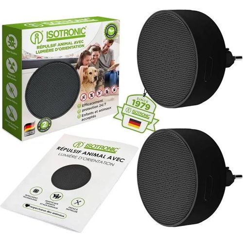 ISOTRONIC Répulsif Ultrasonique Anti-Nuisibles Intérieur - Araignées, Cafards, Punaises, Acariens - 230V.