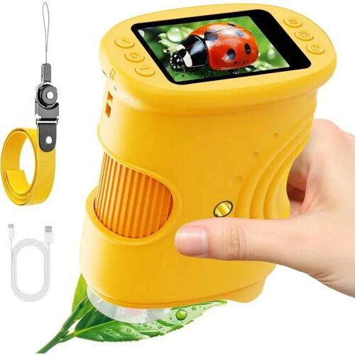 Microscope - UNDERSCORE - 200X - Écran IPS 2" - Rechargeable - Cadeau Éducatif 4-12 Ans.