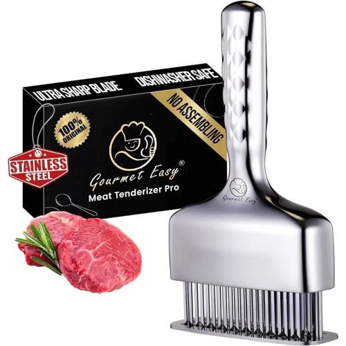 Attendrisseur De Viande Inox Durable - Marteau & Aplatisseur À Aiguilles Avec Poignée Longue, Facile À Nettoyer, Garantie 5 Ans.