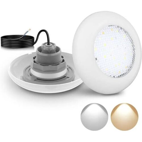 Lampe Led Piscine Vissable 12w, 2 Couleurs Blanc 3000k/6000k, Ø190mm, 12v Ac, Étanche Ip68.