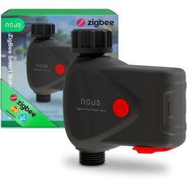 ZigBee Robinet Intelligent IP66, Compatible Alexa/Google, Minuterie & Télécommande, 3/4" pour Jardin.