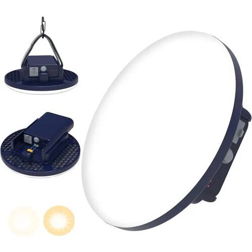 Lampe Camping Rechargeable 16500mah & Powerbank, Led Chaud/Froid, Luminosité Réglable, Cordon & Karabine.