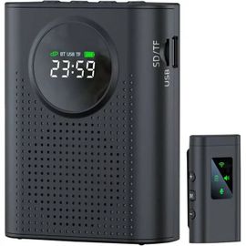 Amplificateur de Voix Portable avec Micro Lavalier Sans Fil, Batterie 2600mAh, Bluetooth 5.0.