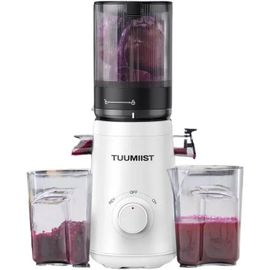 Extracteur de Jus TUUMIIST, Goulotte XL 135mm, Pressage Lent, Fruits & Légumes Entiers, Facile à Nettoyer.