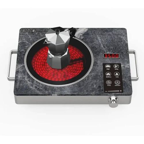 Gveyajo Plaque de Cuisson Électrique 3500W - Vitrocéramique Portable avec Poignées, Contrôle Tactile, Idéale Camping & Tous¿.