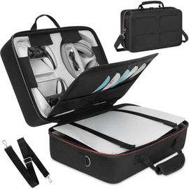 OUUTMEE Sac de Transport PS5, Étui Protecteur Console & Accessoires, Bandoulière, Noir.