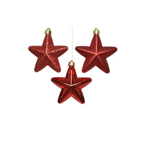 Lot de 6 Etoiles de Noël Chamonix Rouge