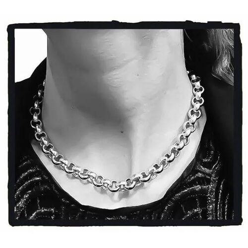 Collier - Argent - Maille Jaseron - 45 Cm - Rhodium - Haute Qualité