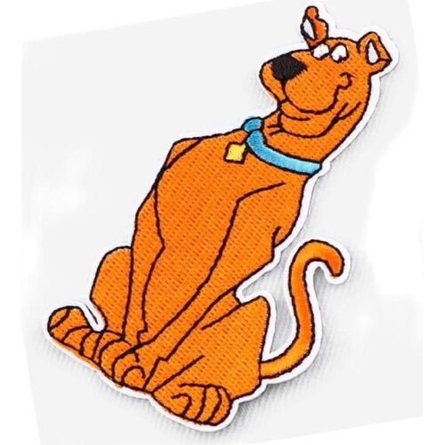 Patch Chien Gourmand Marron Scooby Avec Collier Bleu