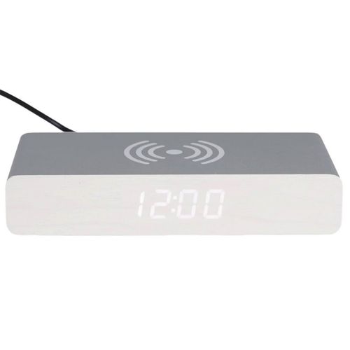 Réveil chargeur induction gris