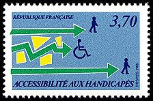 Timbre France 1988, Oblitéré- Accessibilité Aux Handicapés - 3,70 - Yt 2536
