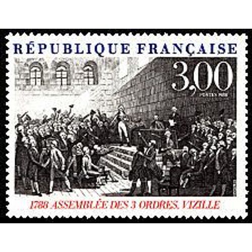 Bicentenaire De La Révolution : Exposition Philatélique Mondiale À Paris : Tableau D'Alexandre Debelle "Assemblée De Vizille Année 1988 N° 2537 Yvert Et Tellier Luxe