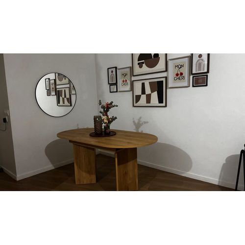 Table À Manger Extensible - 120/160 X 80 X 75.5 Cm - Pour 4 À 6 Personnes - Style Simple - Mdf - Naturel