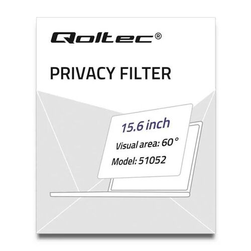 Filtre anti-reflets pour écran - QOLTEC - 51052 - Transparent - 15,6 pouces - Confidentialité
