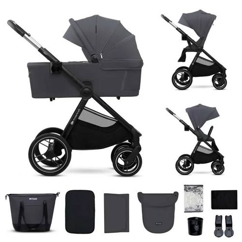 Poussette 2-En-1 Jusqu¿À 27 Kg, Kinderkraft Nea 2 Siège Réversible, Roues Increvables, Pliage Compact, Gris Foncé