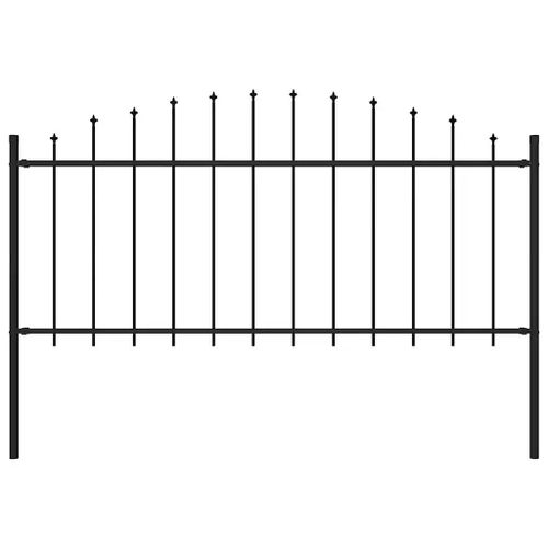 Prolenta Premium - Clôture De Jardin À Dessus En Lance Acier (0,5-0,75)X1,7 M Noir