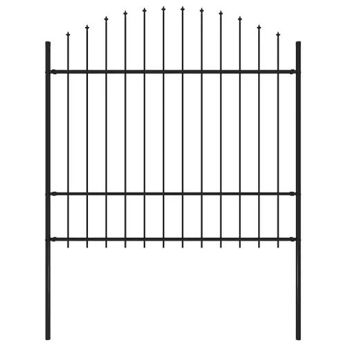 Prolenta Premium - Clôture De Jardin Avec Dessus En Forme De Lance En Acier 181 X 175 Cm Noir