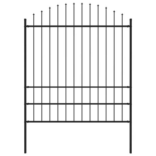 Prolenta Premium - Clôture De Jardin Avec Dessus En Forme De Lance En Acier 181 X 200 Cm Noir