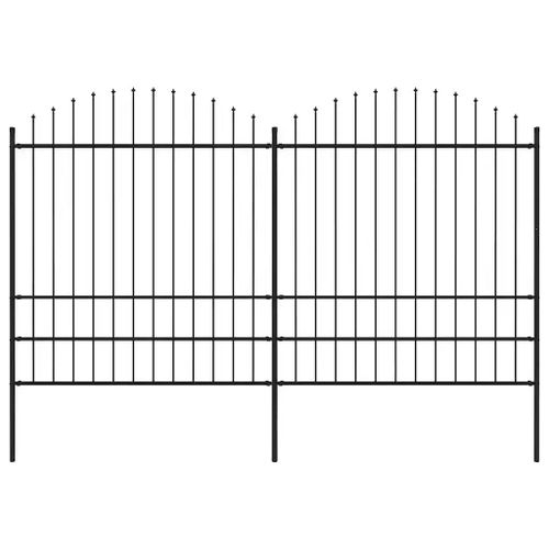 Prolenta Premium - Clôture De Jardin Avec Dessus En Forme De Lance En Acier 359 X 200 Cm Noir
