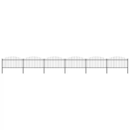 Prolenta Premium - Clôture De Jardin Avec Dessus En Forme De Lance En Acier 1070 X 150 Cm Noir
