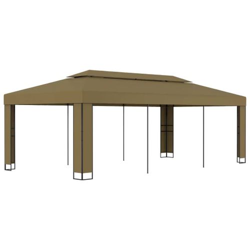 Prolenta Premium - Tonnelle Avec Double Toit 3x6 M Taupe 180 G/M²