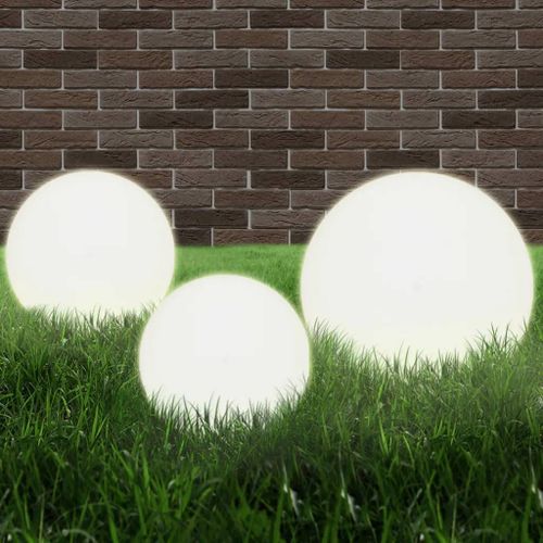 Prolenta Premium - Jeu De Lampe Boule À Led 3 Pcs Pmma Sphérique 20/30/40 Cm