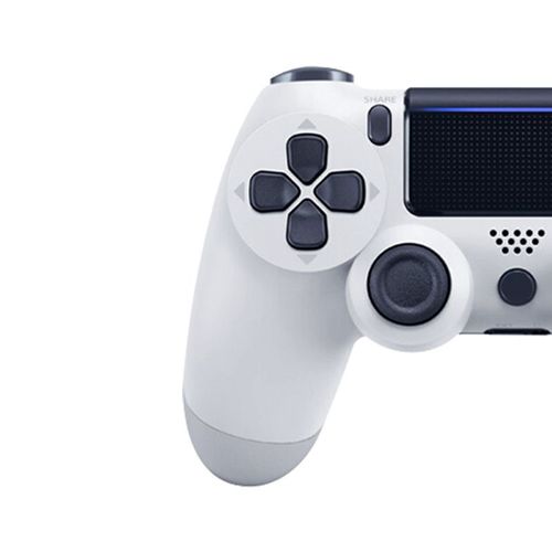 Manette de jeu avec motion sensing à six axes, double vibration et Bluetooth (adaptée pour PS4) blanche