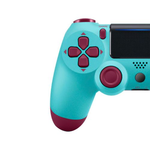 Manette de jeu avec motion sensing à six axes, double vibration et Bluetooth (adaptée pour PS4) -Berry et fruits bleu