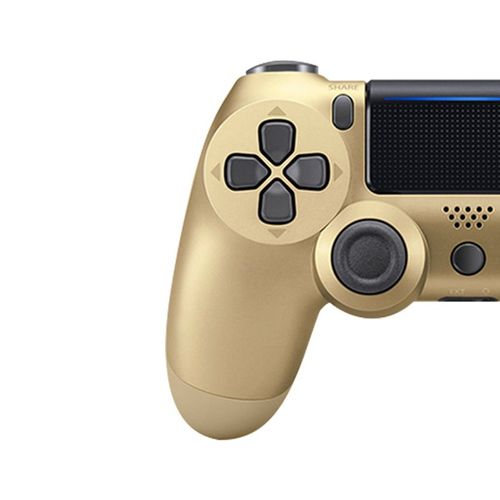 Manette de jeu avec motion sensing à six axes, double vibration et Bluetooth (adaptée pour PS4) dorée