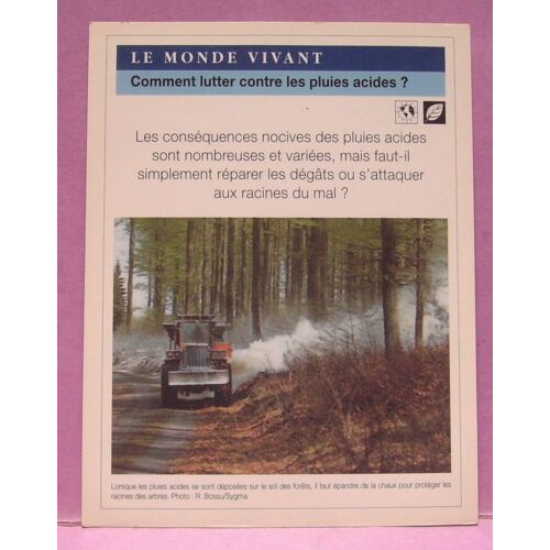 Fiche - " Le Monde Vivant / Comment Lutter Contre Les Pluies Acides ? "