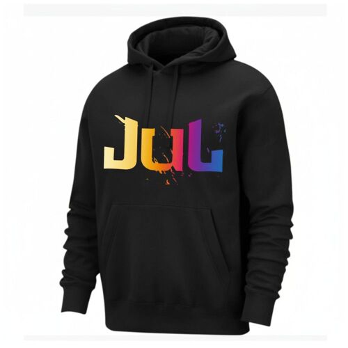 Sweat À Capuche Homme Noir Inspiration Jul - Logo Arc-En-Ciel - Taille Xs À Xxxl (Taille Xs,Couleur Noir)