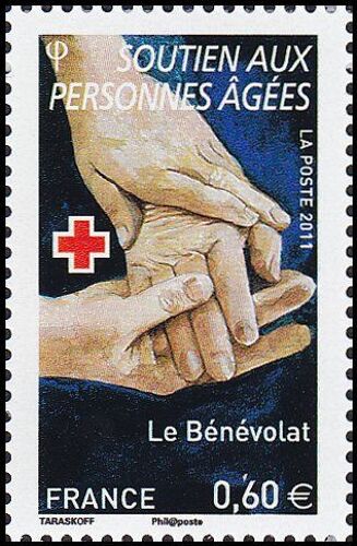 France 2011, Très Beau Timbre Neuf** Luxe Yvert 4622, Croix-Rouge Française, Soutien Aux Personnes Agées, Le Bénévolat.