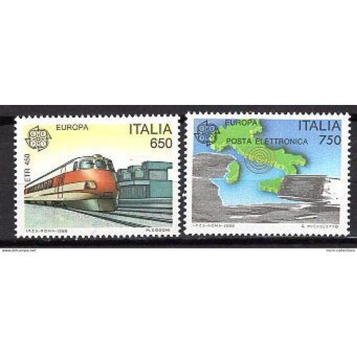 Italie 1988 Paire Europa Tranports Et Communications   Yvert N° 1775-76 -Neuf**