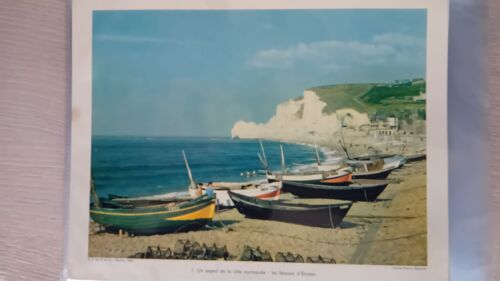Photographie Ancienne Vintage 1954 Normandie Falaises D'Etretat