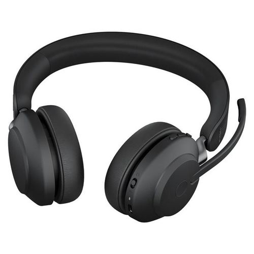 Jabra Evolve2 65 UC Stereo - Micro-casque - sur-oreille - Bluetooth - sans fil - USB-C - isolation acoustique - noir - avec support de chargement