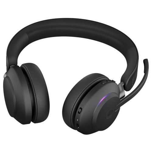 Jabra Evolve2 65 MS Stereo - Micro-casque - sur-oreille - Bluetooth - sans fil - USB-A - isolation acoustique - noir - Certifié pour Microsoft Teams