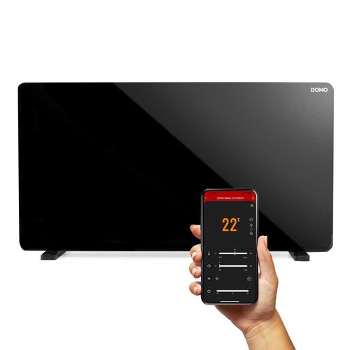 Convecteur de chauffage en verre avec wifi 2000w noir DOMO DO7356CH