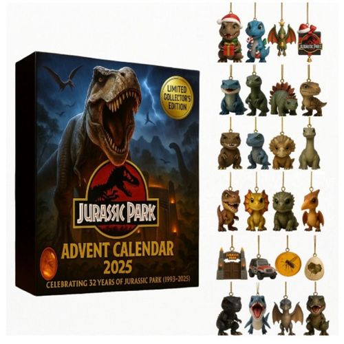 Calendrier de l'Avent Jurassic World ¿ 24 Jours de Figurines Dinosaures Cadeau de Noël pour Enfants et Fans du Film