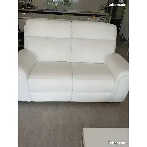 Canapé Jamais Assis En Cuir Blanc Vrai Cuir Château D'ax Facture Laisse A 1000â¿¬